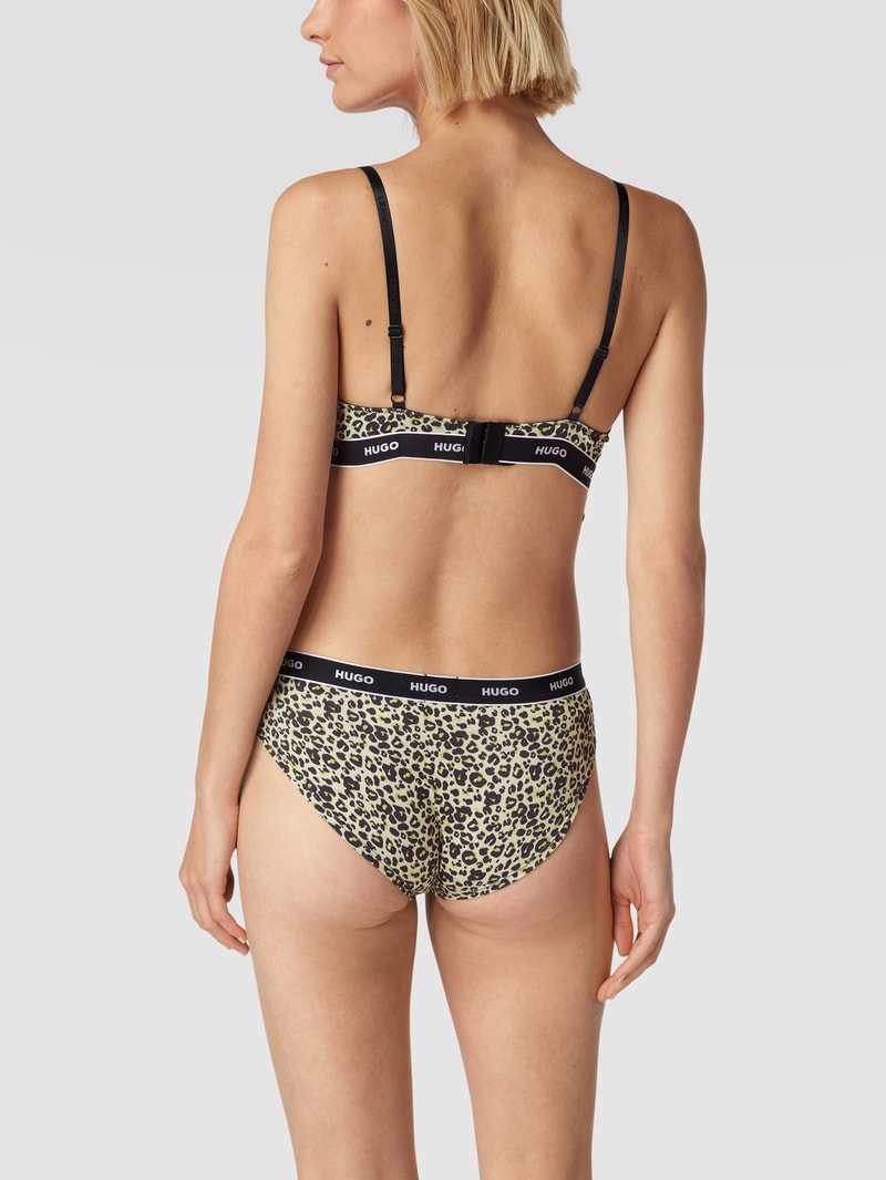 Bustier mit Animal-Print Modell 'Leo' in neon gelb