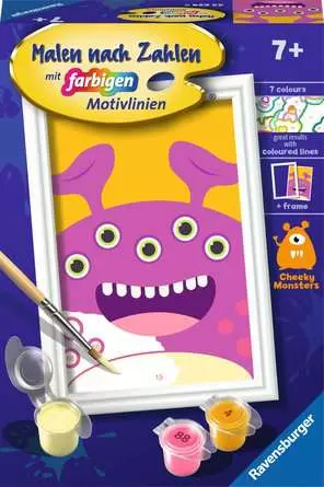 CreArt Lila Monster - Malen nach Zahlen für Kinder ab 7 Jahren