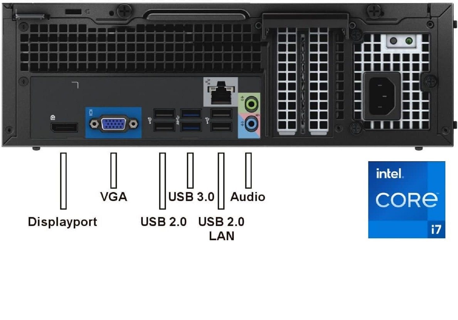 Dell i7 Business mit Windows Computer Mini Pc Office HomeOffice Pc Business-PC (Intel Core i7 4770, UHD Graphics, 16 GB RAM, 512 GB SSD, Luftkühlung, 2 Monitor Anschlüsse,Multimedia Workstation,Business,Intel)