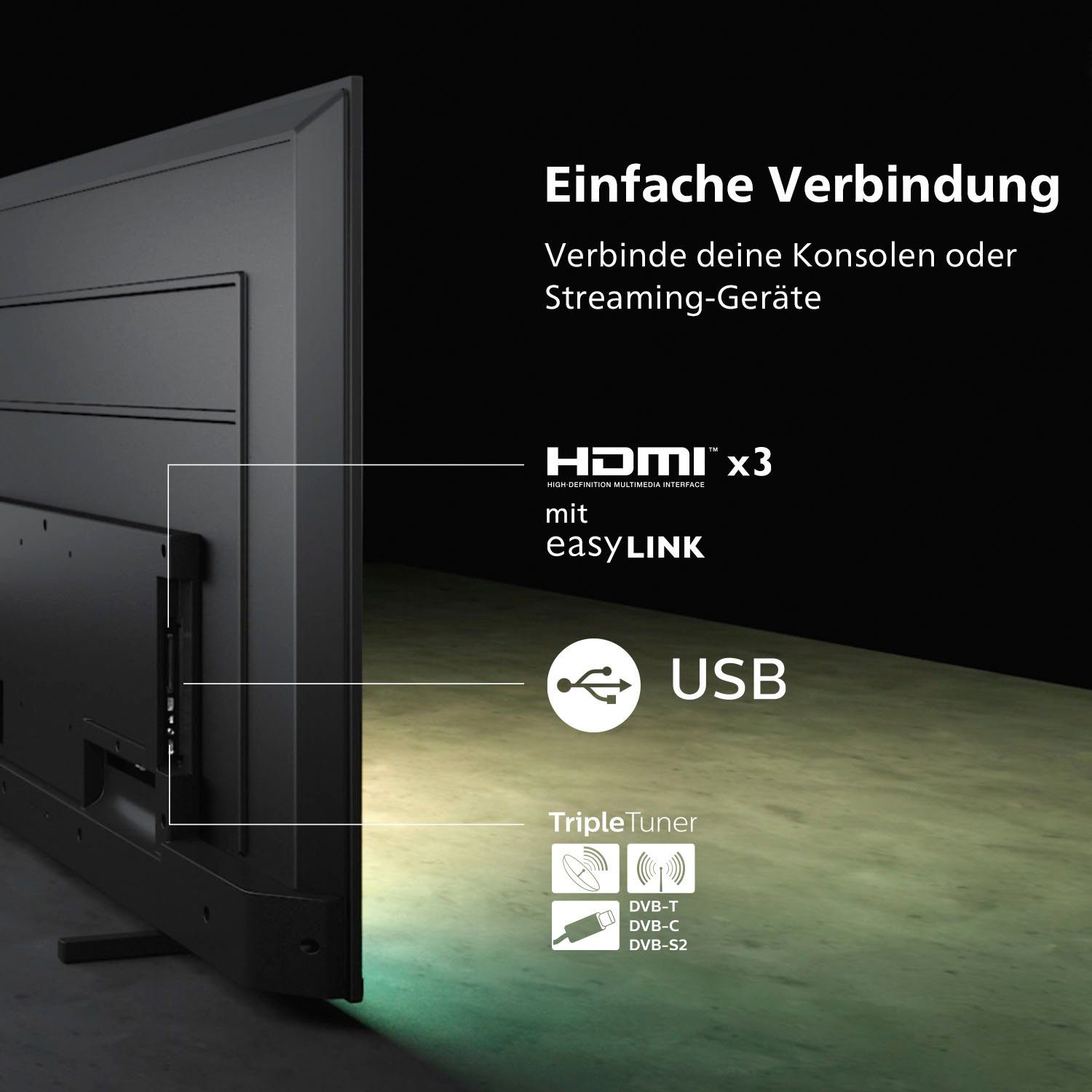 Philips 50PUS7657/12 LED-Fernseher (126 cm/50 Zoll, 4K Ultra HD, Smart-TV)