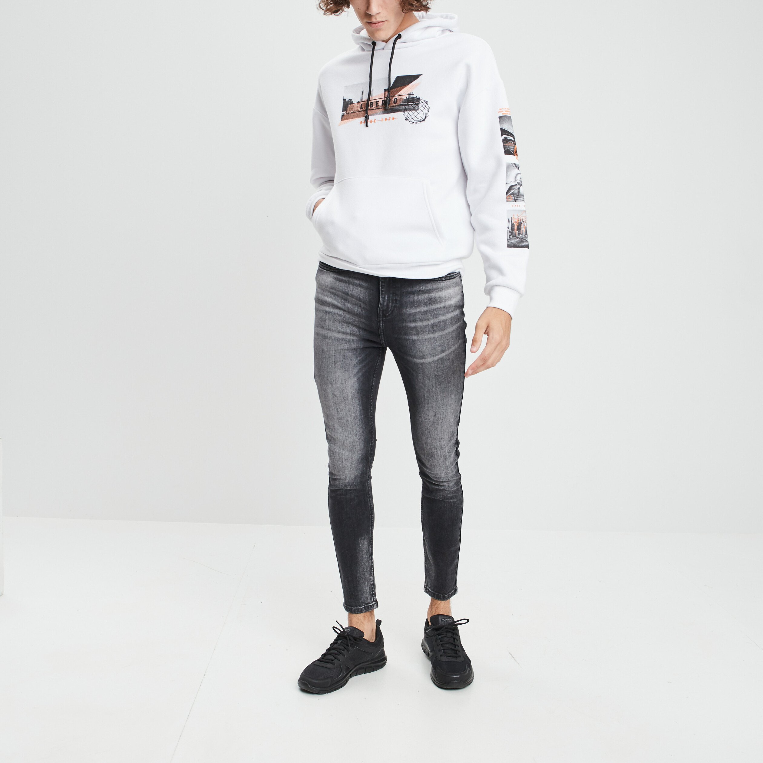 Jeans skinny denim gris homme | La Halle