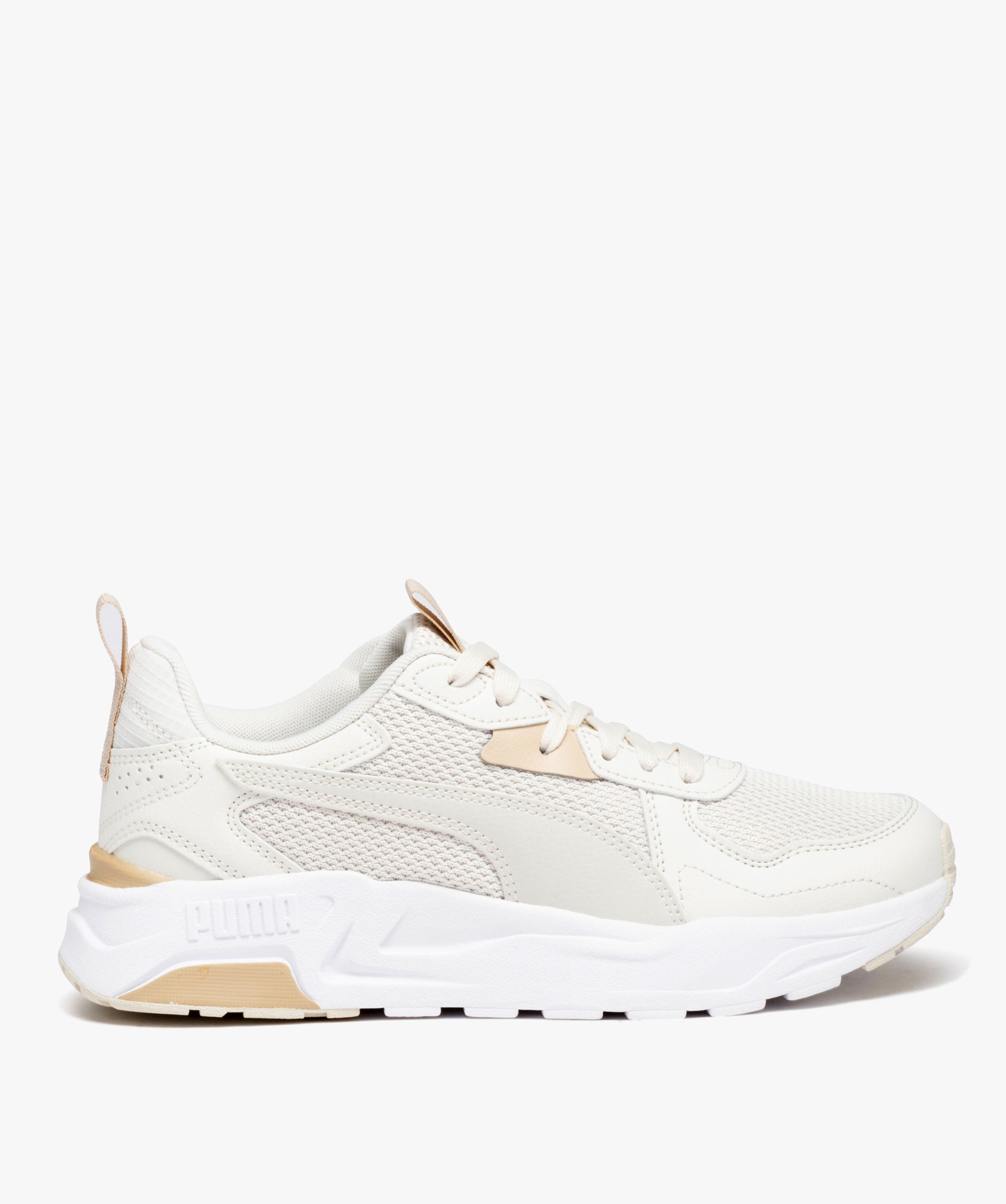 Baskets femme unies en mesh style running - Puma beige | GEMO