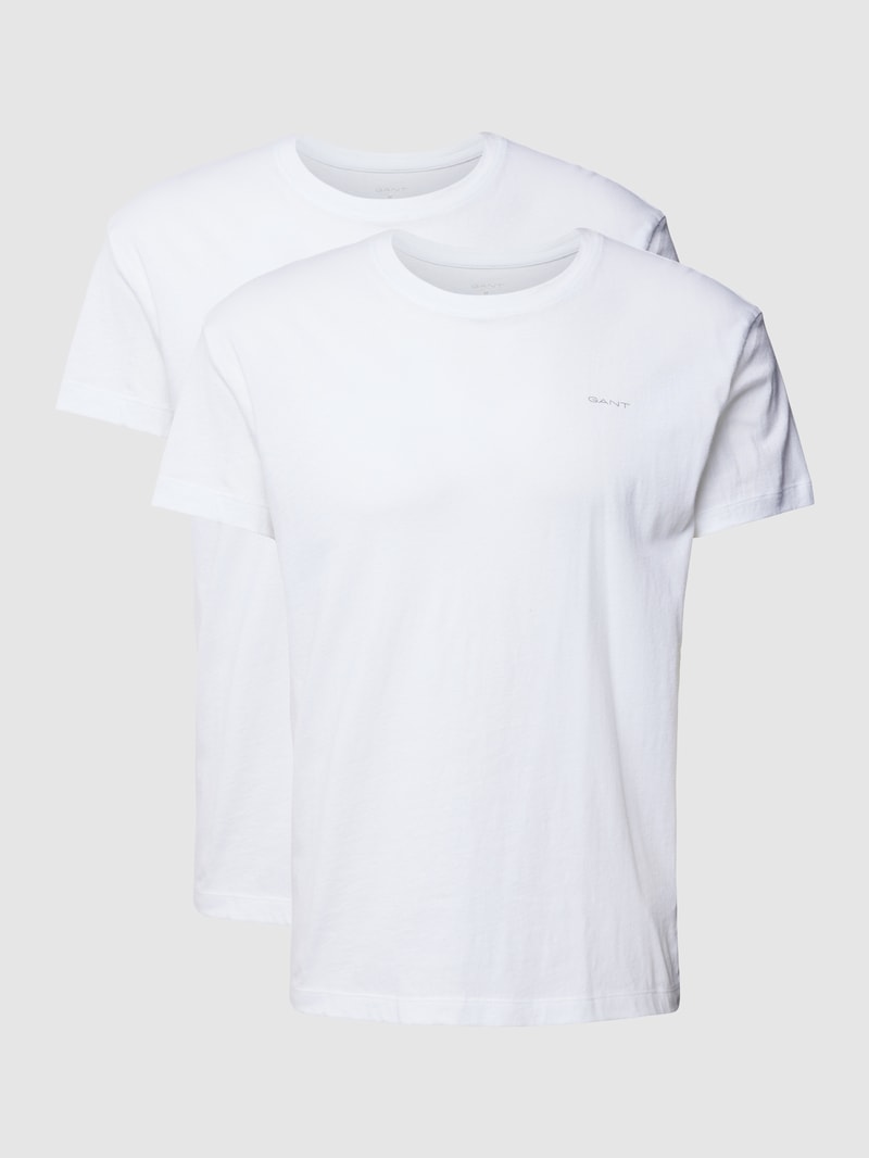 T-Shirt mit Label-Print im 2er-Pack in weiß