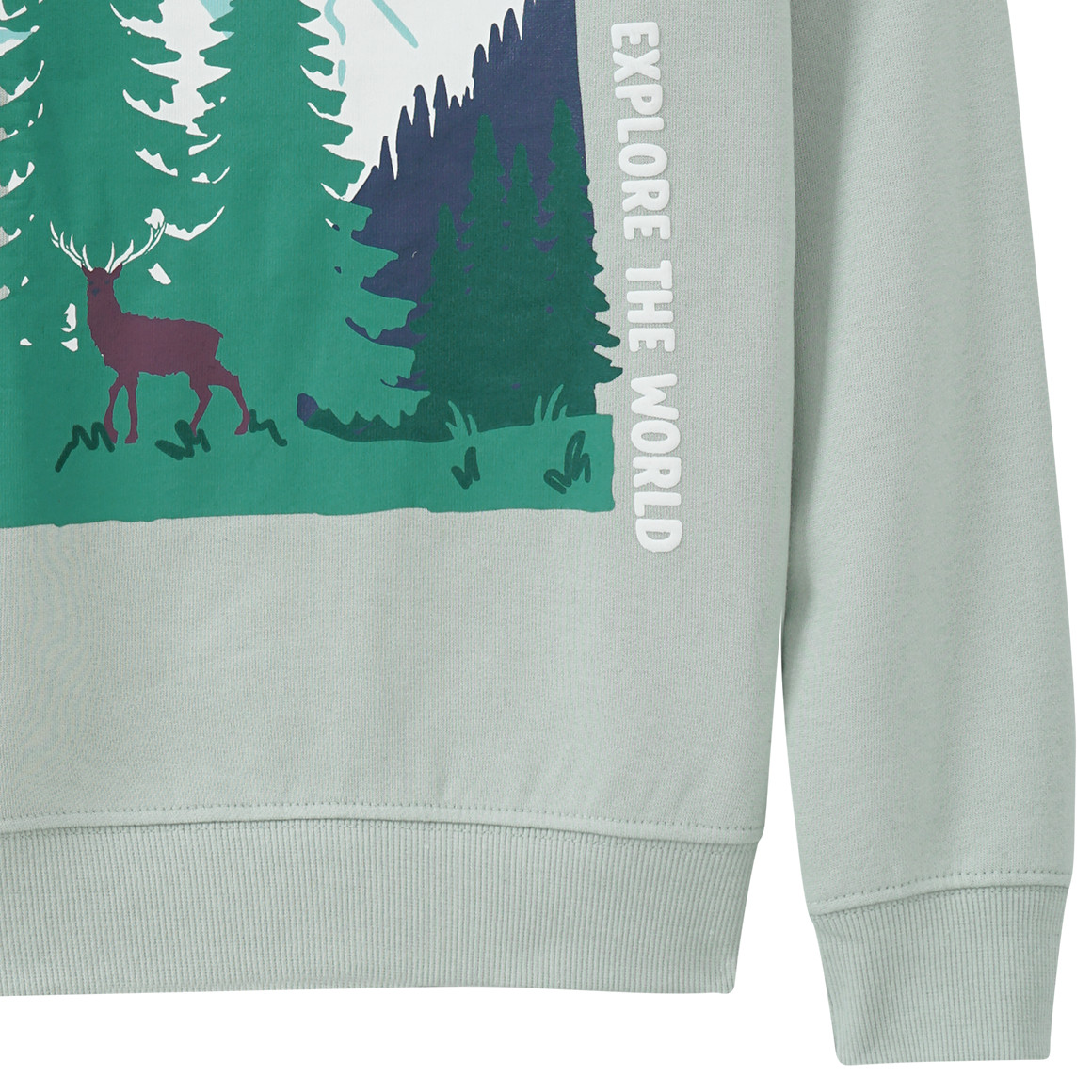 Mädchen Sweatshirt mit Wald-Print