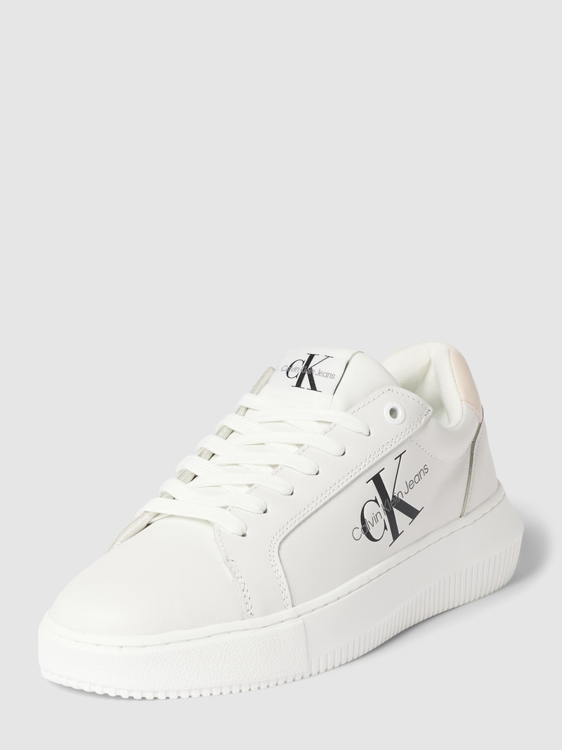 Sneaker aus Leder Modell 'CHUNKY CUPSOLE LACEUP MON' in weiß