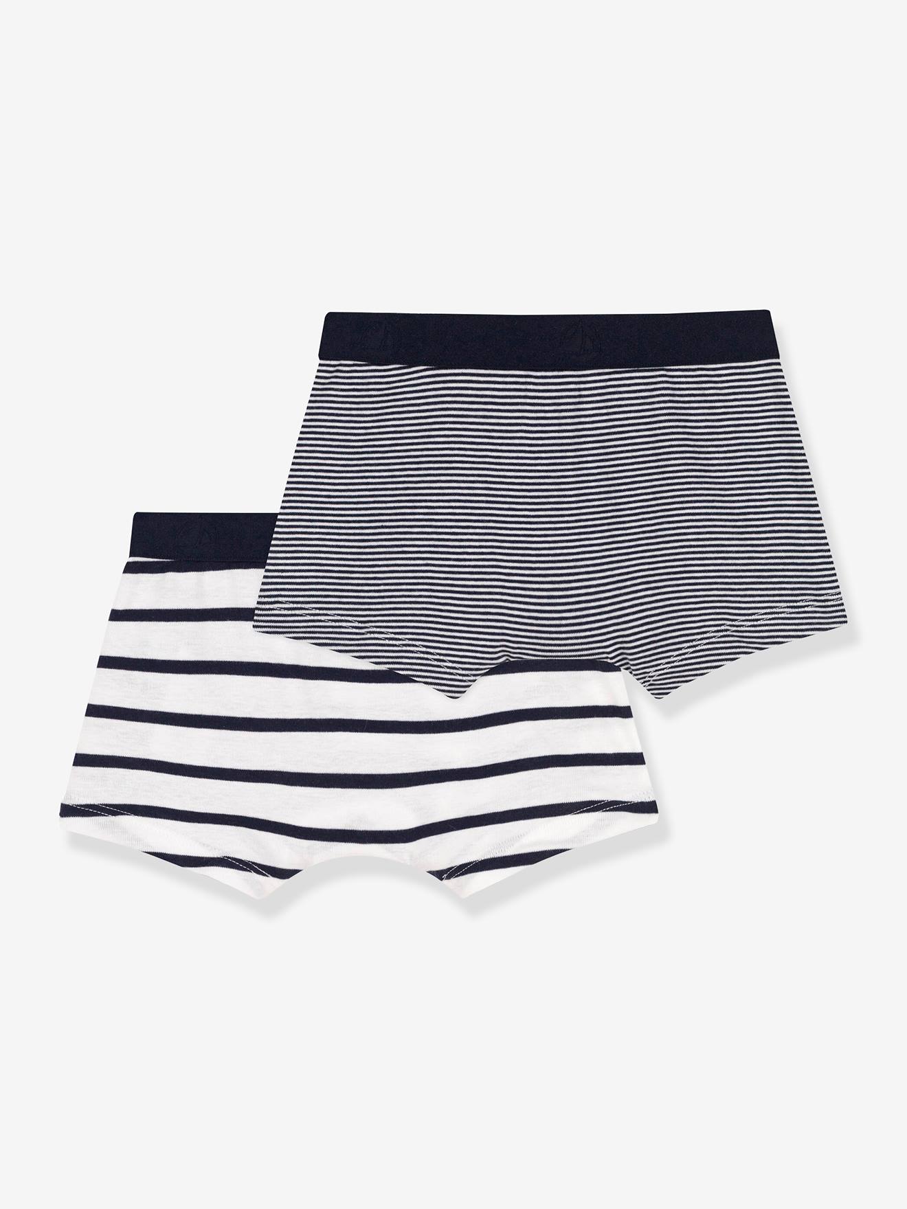 Lot de 2 boxers rayés PETIT BATEAU lot blanc