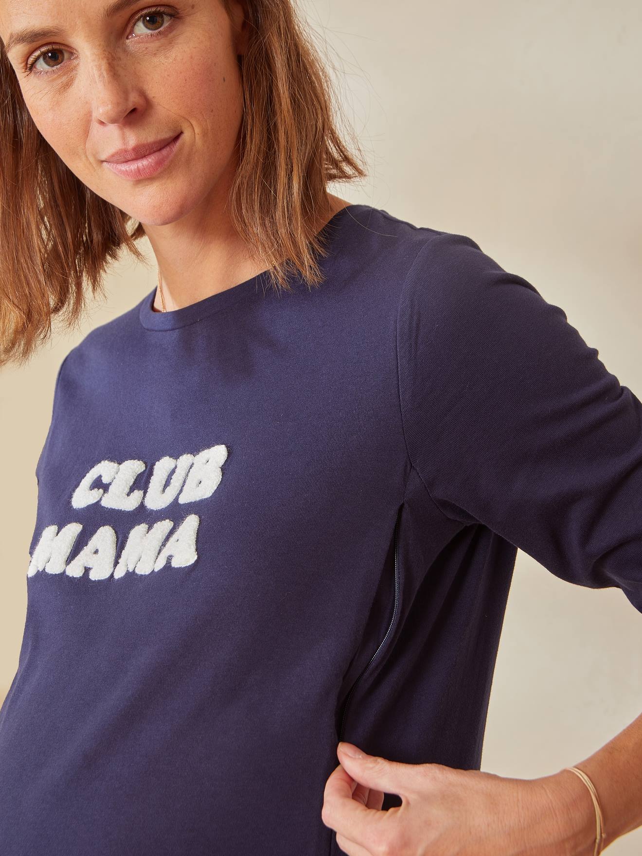 T-shirt à message grossesse et allaitement en coton bio vert