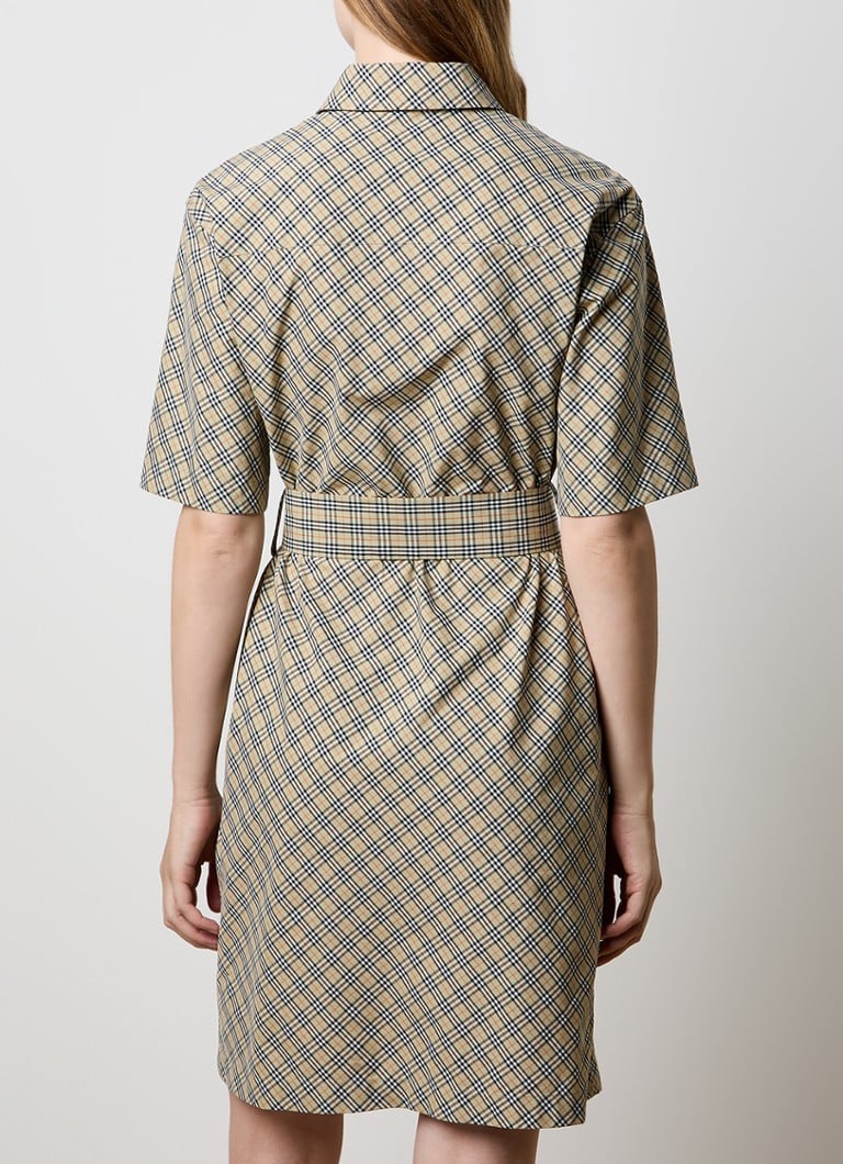 Burberry Midi kreklkleita ar rūtainu rakstu un sasienamu jostu
