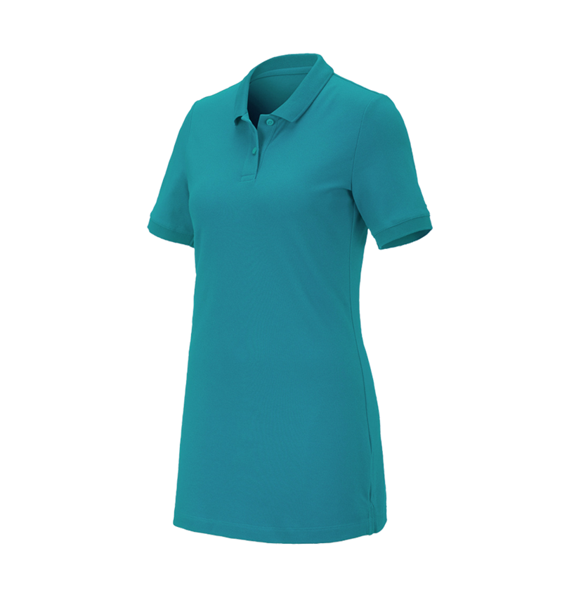 e.s. Piqué-Polo cotton stretch, Damen, long fit