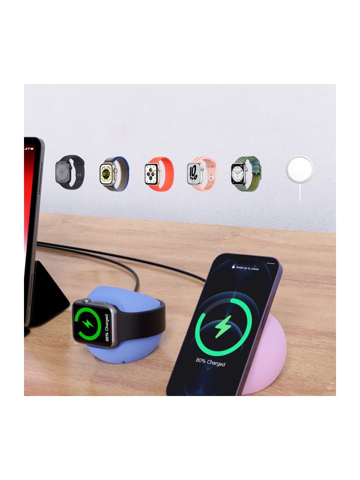 COFI 1453 MagSafe Induktiver Ladegerät-Halter für iPhone und Apple Watch in Mehrfarbig günstig kaufen onesize
