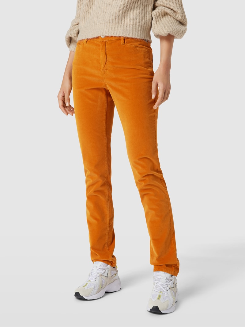 Slim Fit Jeans in Samt-Optik Modell 'Mary' in dunkelgelb