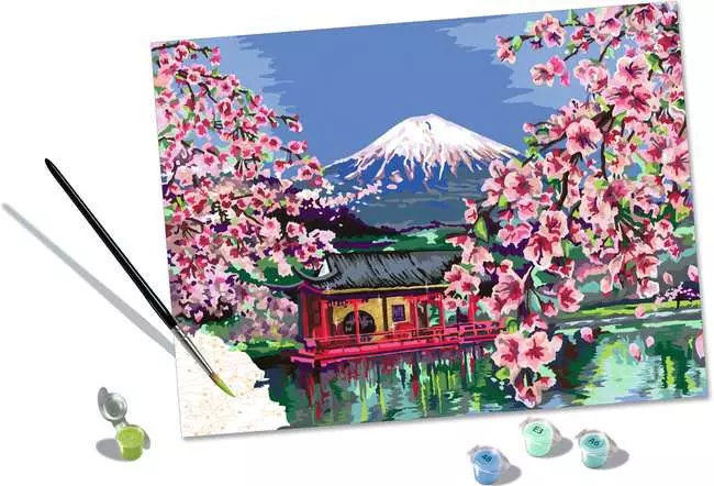 CreArt Japanische Kirschblüten - Malen nach Zahlen für Erwachsene