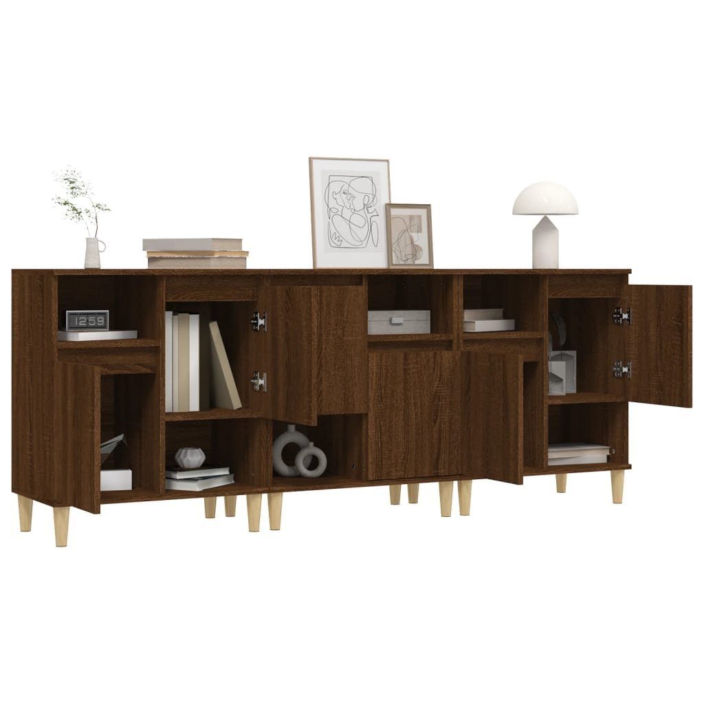 vidaXL Anrichte Sideboards 3 Stk Braun Eichen-Optik 60x35x70 cm Holzwerkstoff