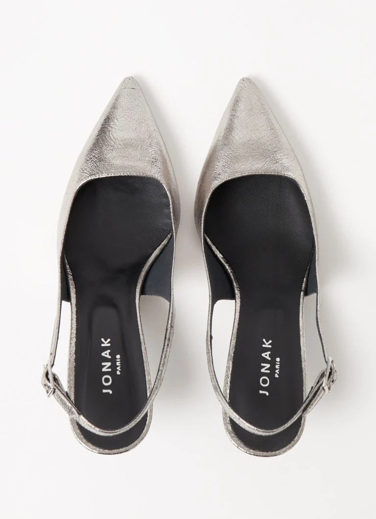 Jonak Diamantus leather slingback with metallic finish