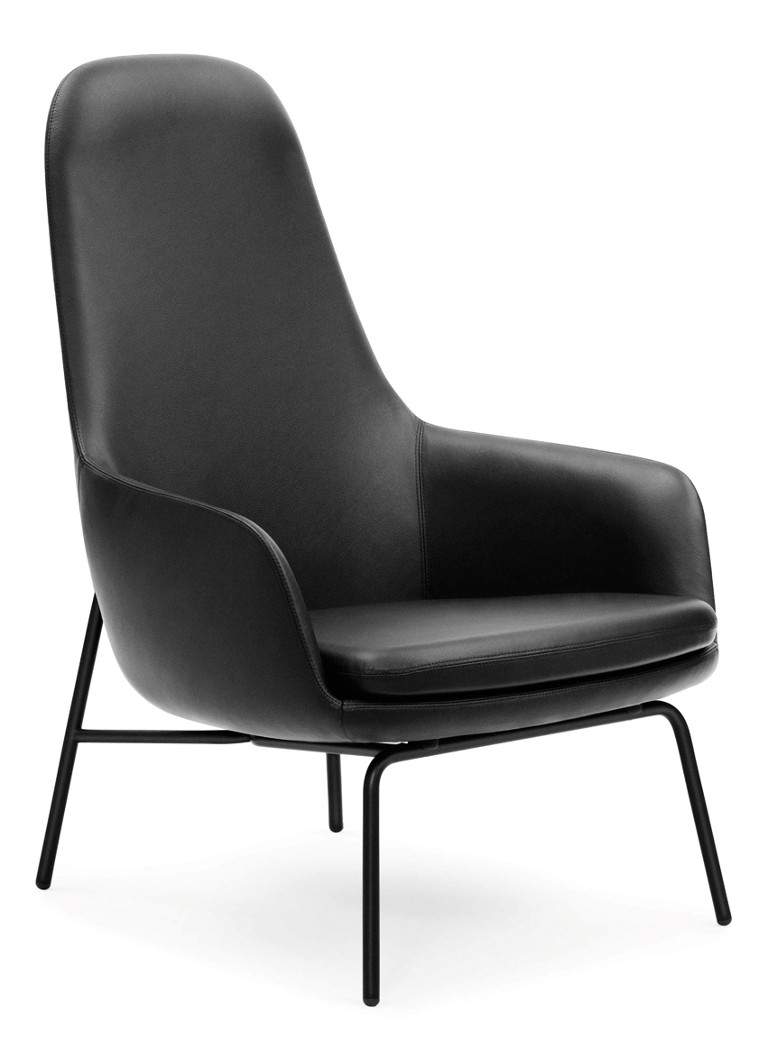 Normann Copenhagen Era Lounge Chair High lounge chair with black steel base