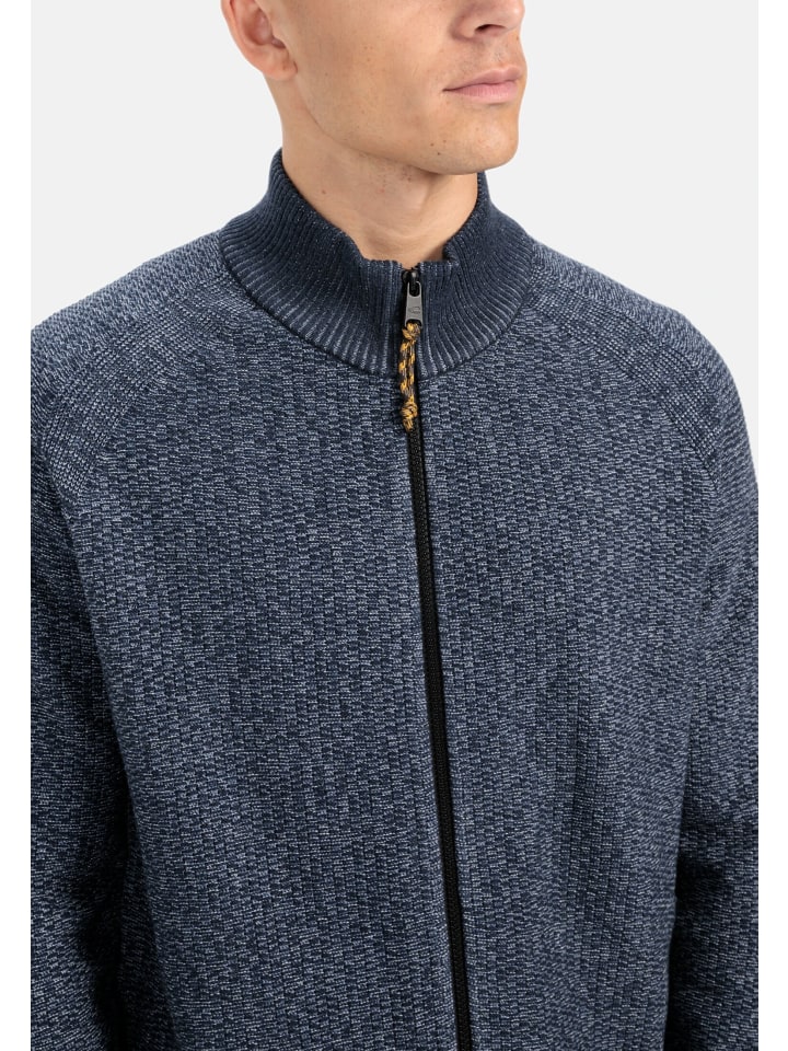 Camel Active Strickjacke mit Reißverschluss in Jeans Blau günstig kaufen