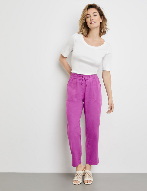 Schlupfhose Easy Fit aus Baumwoll-Leinen
