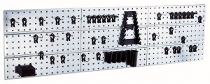Raaco 109659 Panel ścienny X3 + 44 klipsy