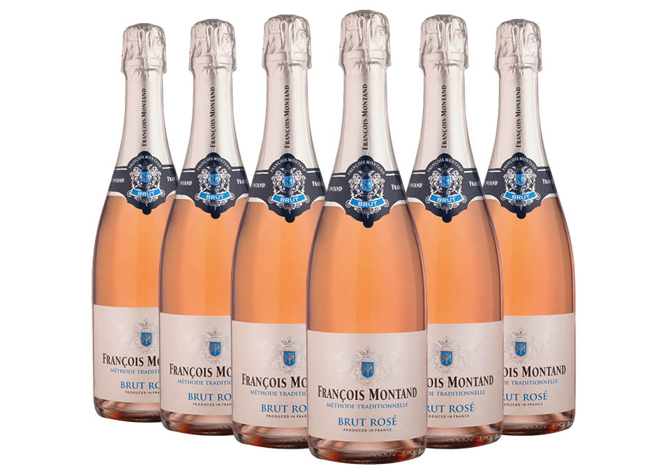Vin Mousseux de Qualité Methode Traditionnelle Brut Rosé François Montand 6 bouteilles de 0,75 ℓ