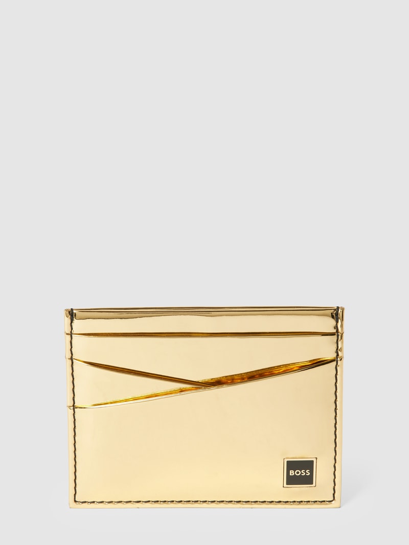 Kartenetui mit Metallic-Look Modell 'Holiday' in gold