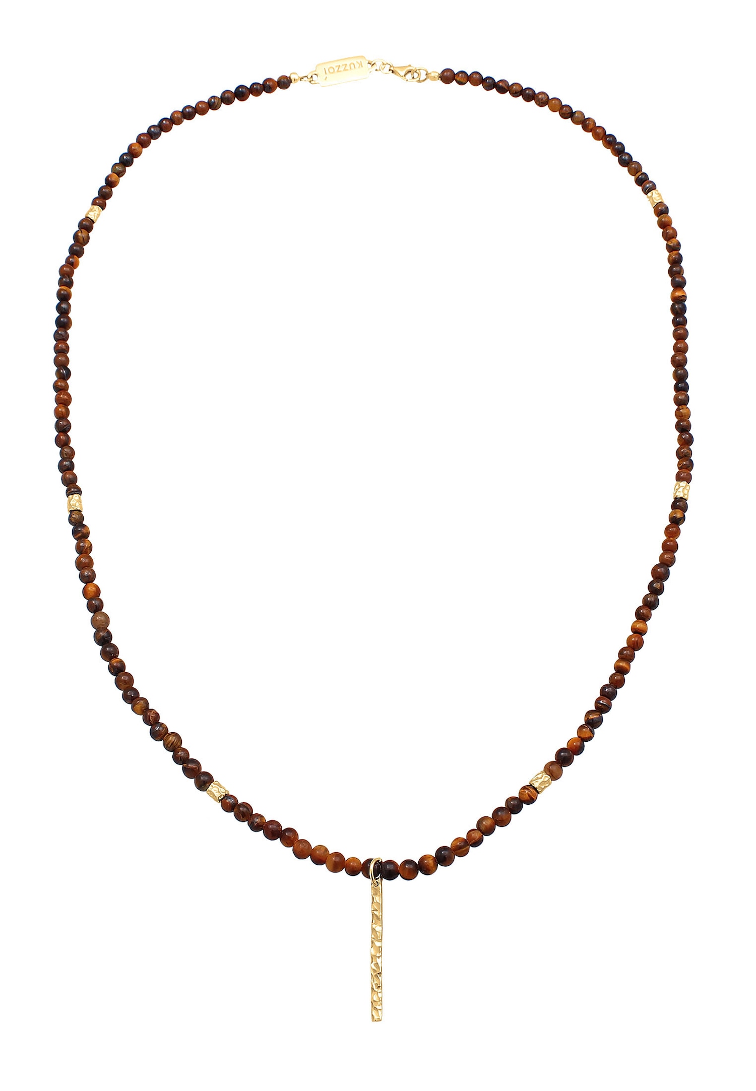 Moški obesek KUZZOI iz srebra 925 z biserom tigra