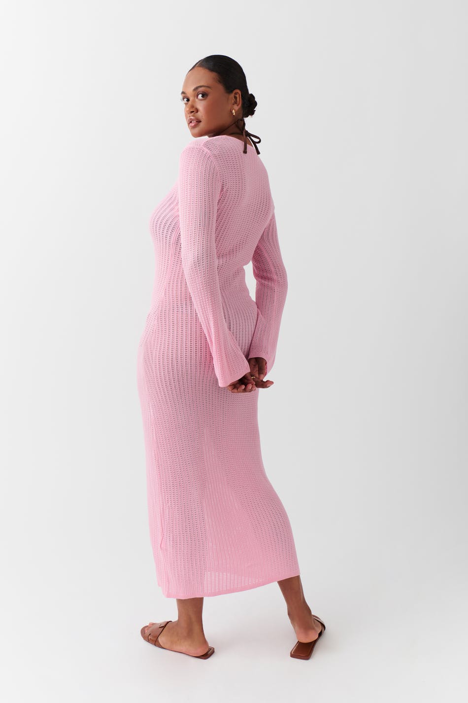 Pointelle knit dress
