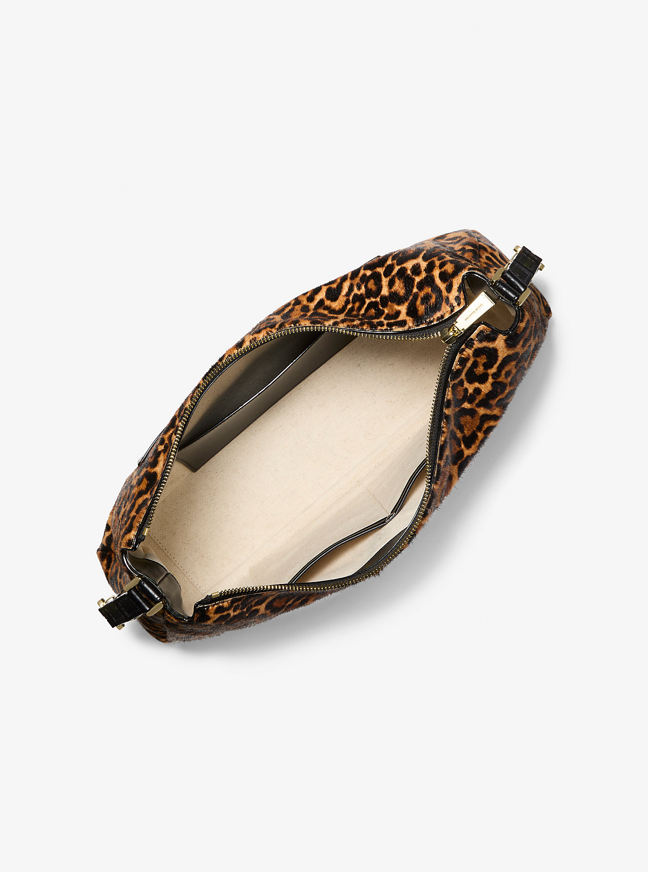Nolita Medium Leopardprint Kalvehår Skulderveske - MARIGOLD