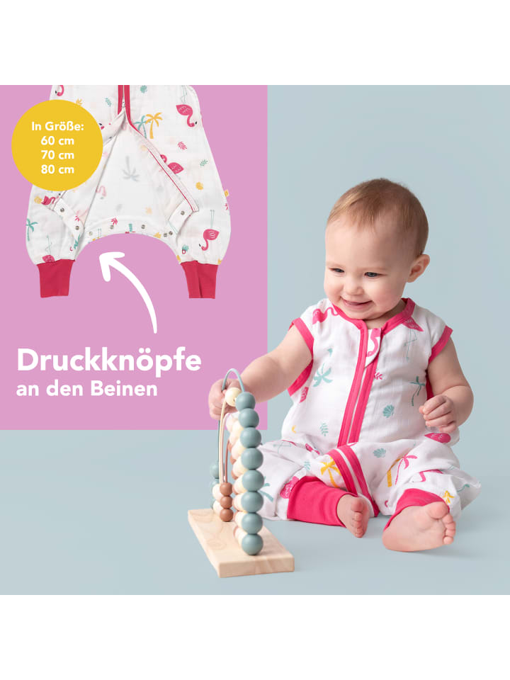 Schlummersack Musselin Schlafsack mit Füßen, 0.5 TOG in Pink günstig kaufen