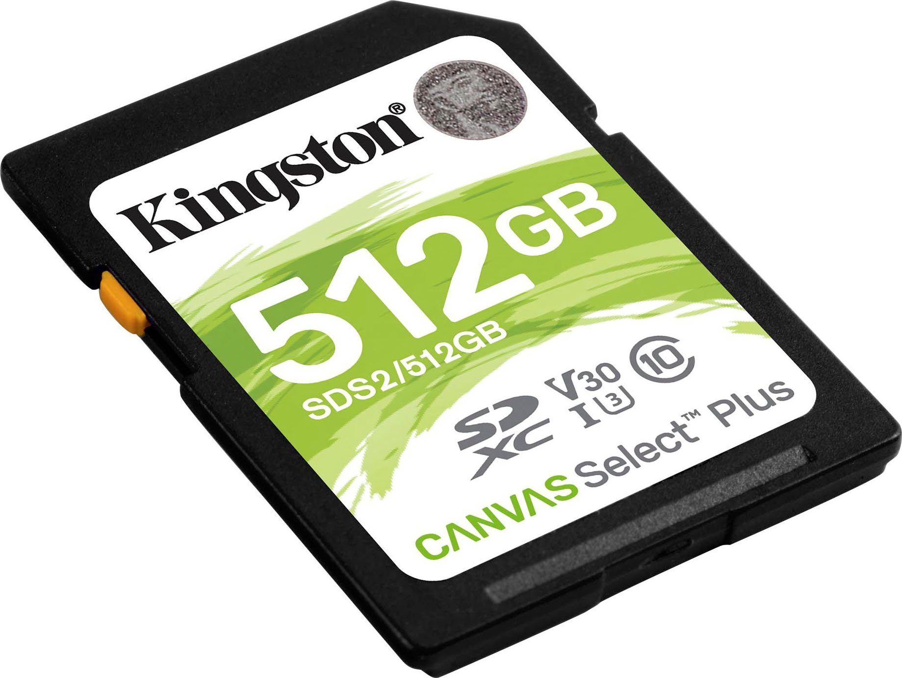 Kingston Canvas Select Plus SD 512GB Speicherkarte (512 GB, UHS-I Class 10, 100 MB/s Lesegeschwindigkeit)