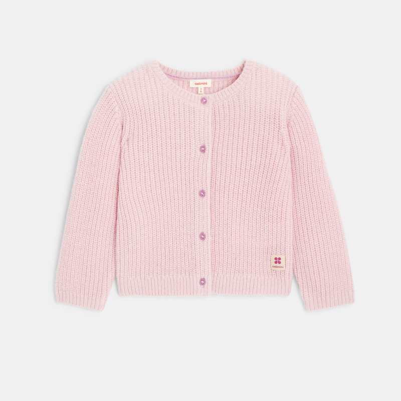 Gilet bébé fille maille tricot light purple violet Catimini