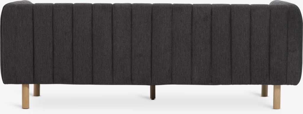 MAGLEBY 3-Sitzer-Sofa, dunkelbrauner Stoff/Eichenfarbe