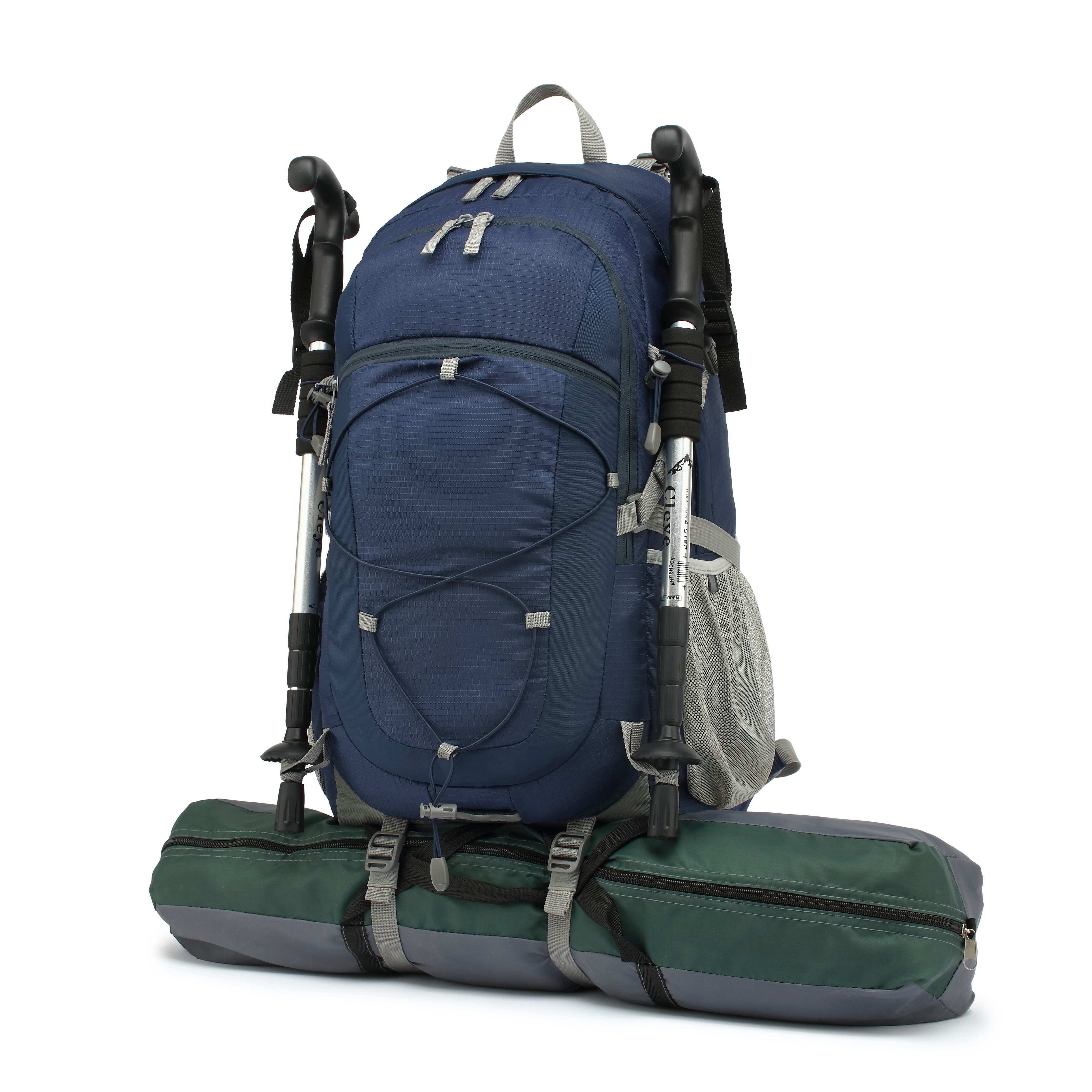 TAN.TOMI Kletterrucksack 40L Outdoor-Rucksack mit Regenschutzhülle (Ausgestattet mit 1-Rucksack und 1-Regenabdeckung, Einschließlich Regenschutz), Kompressionsgurte für Trekkingstöcke, Schlafsack, Decke etc.