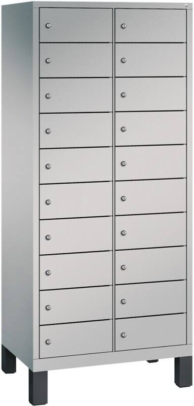 C P S 3000 Evolo Metall Schließfach 20 Türen Zylinderschloss 810 x 500 x 1.850 mm Weiß 48010-2210 S10043
