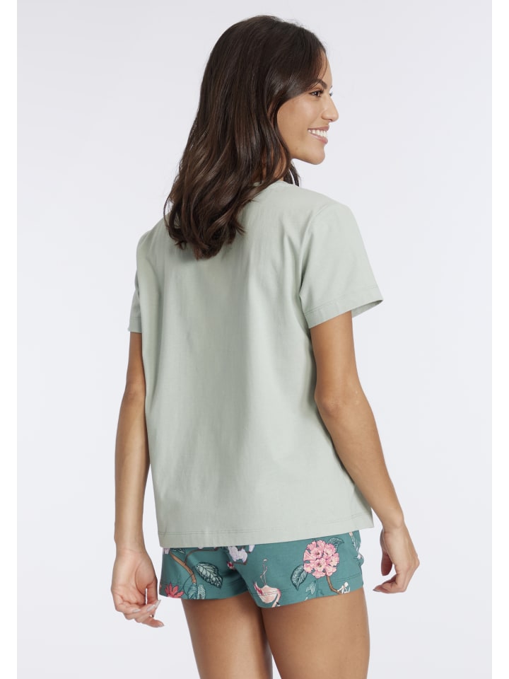 LASCANA Shorty in grün-geblühmt günstig kaufen 32/34