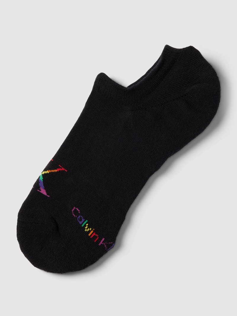 Sneakersocken mit Label-Print Modell 'MEN FOOTIE' in black