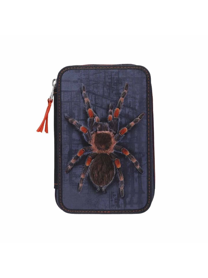 Depesche 2-Fach Federtasche mit Spinne Adventure World 5,5 x 12 x 19 cm in blau-orange günstig kaufen onesize