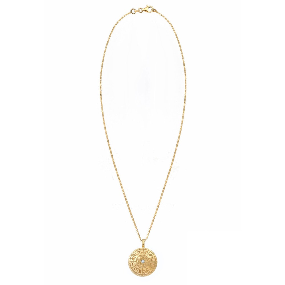 Elli Elli Collier Plaquettaires Signe Astrologique Cristaux Collier Femme  Plaqué Or A collier