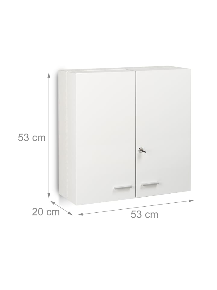 relaxdays Medikamentenschrank in Weiß - (B)53 x (H)53 x (T)20 cm günstig kaufen onesize