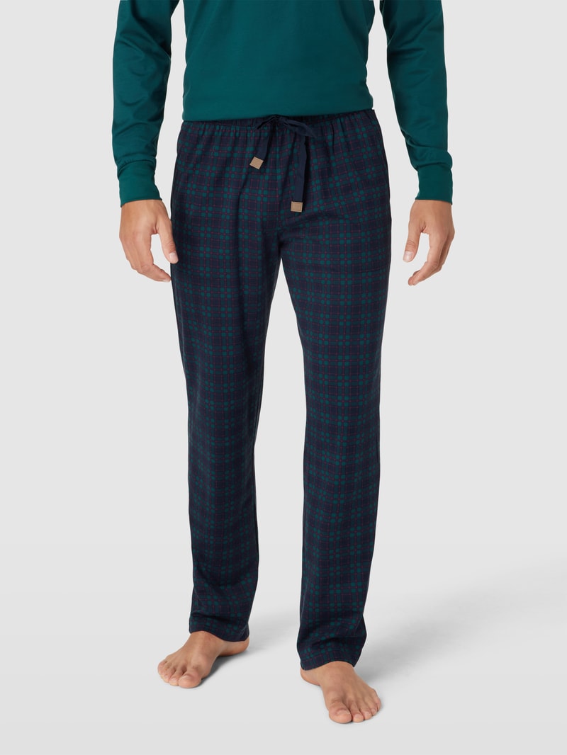 Pyjama-Hose mit Allover-Muster Modell 'Remix Sleep Leisure Pants' in dunkelblau