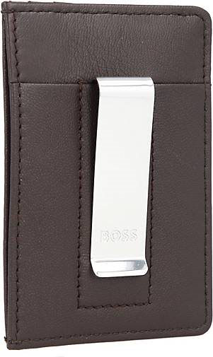 BOSS Crew Kreditkartenetui RFID Schutz Leder 10 cm