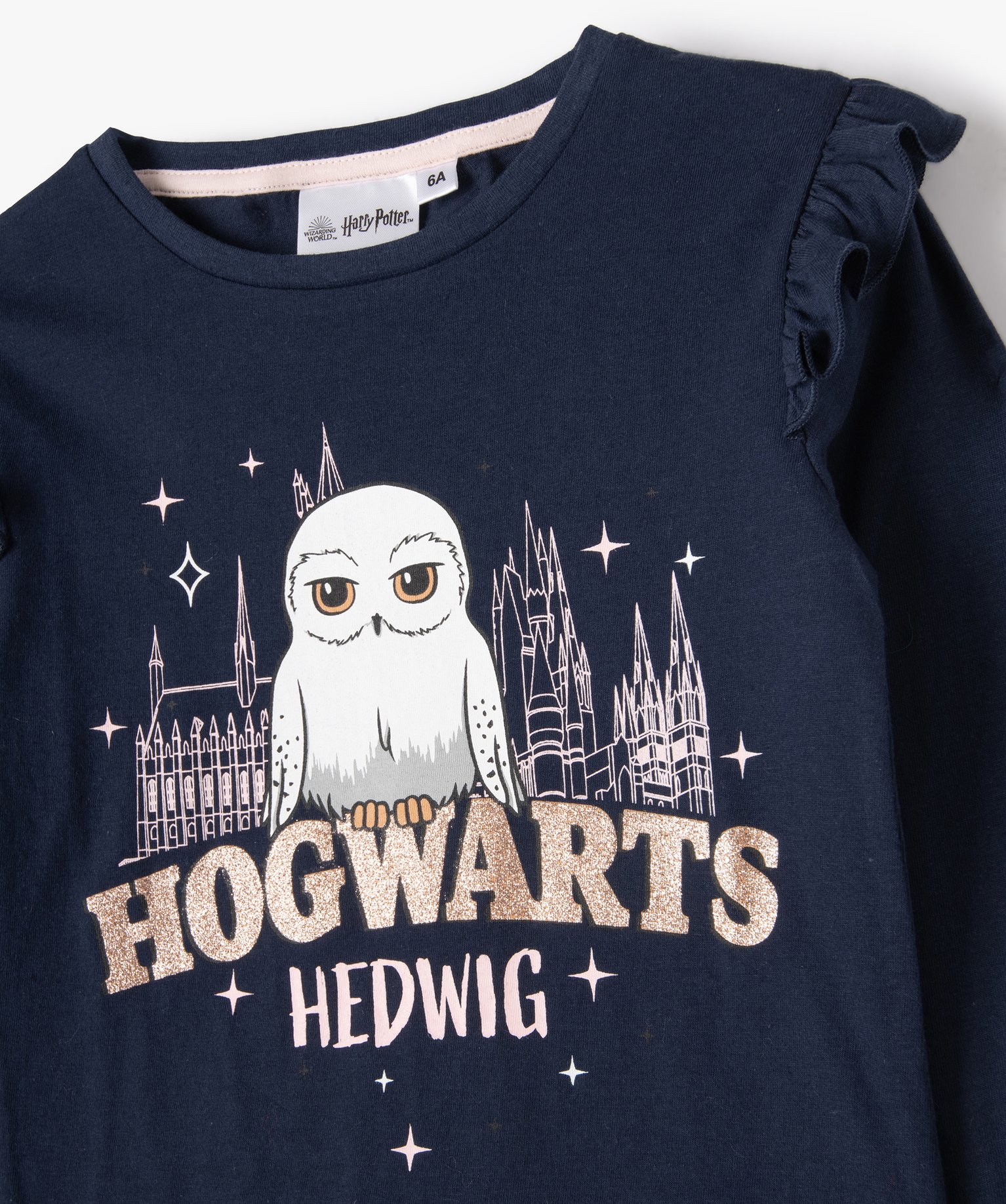 Tee-shirt fille à manches longues imprimé Hedwige - Harry ... marine | GEMO