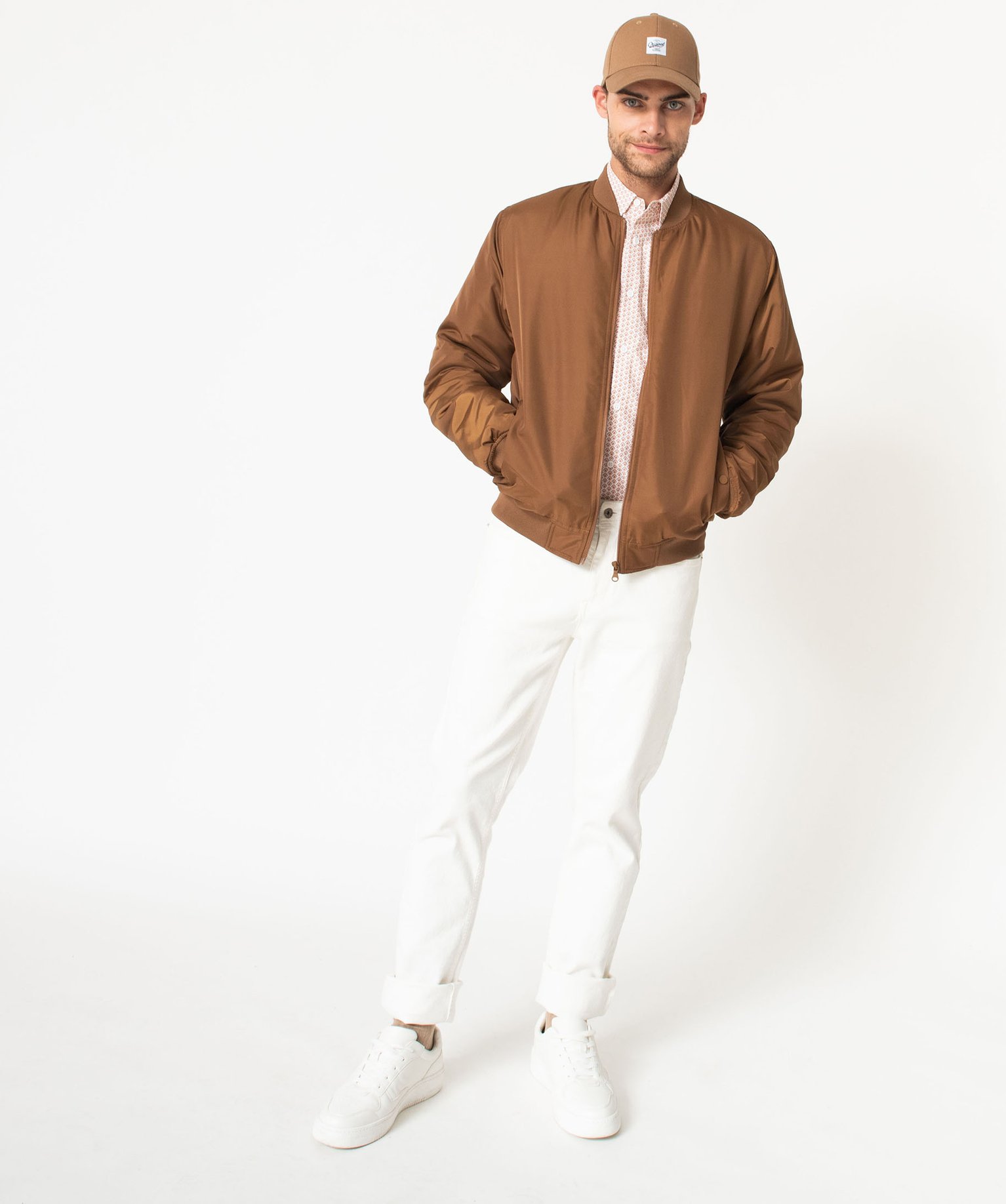 Chemise droite à manches courtes à petits motifs homme imprime | GEMO