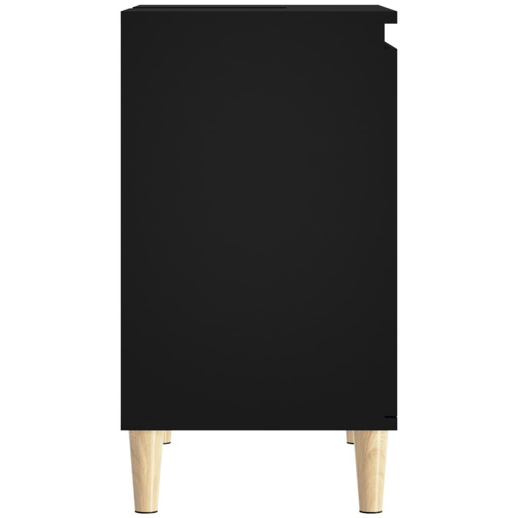 vidaXL Badezimmerspiegelschrank Waschbeckenunterschrank Schwarz 58x33x60 cm Holzwerkstoff (1-St)