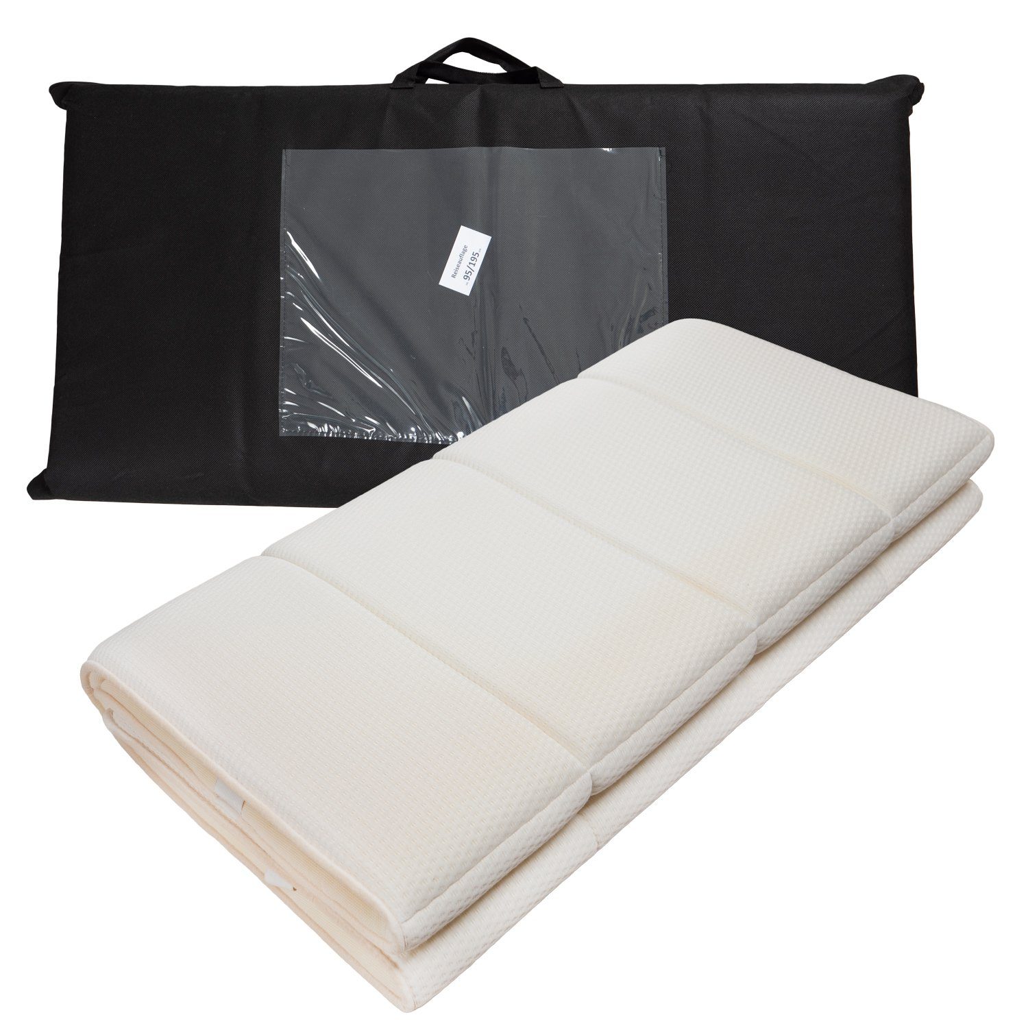 Klappmatratze Reiseauflage, Traumschloss, 4 cm hoch, zusammenlegbar, inklusive Transporttasche