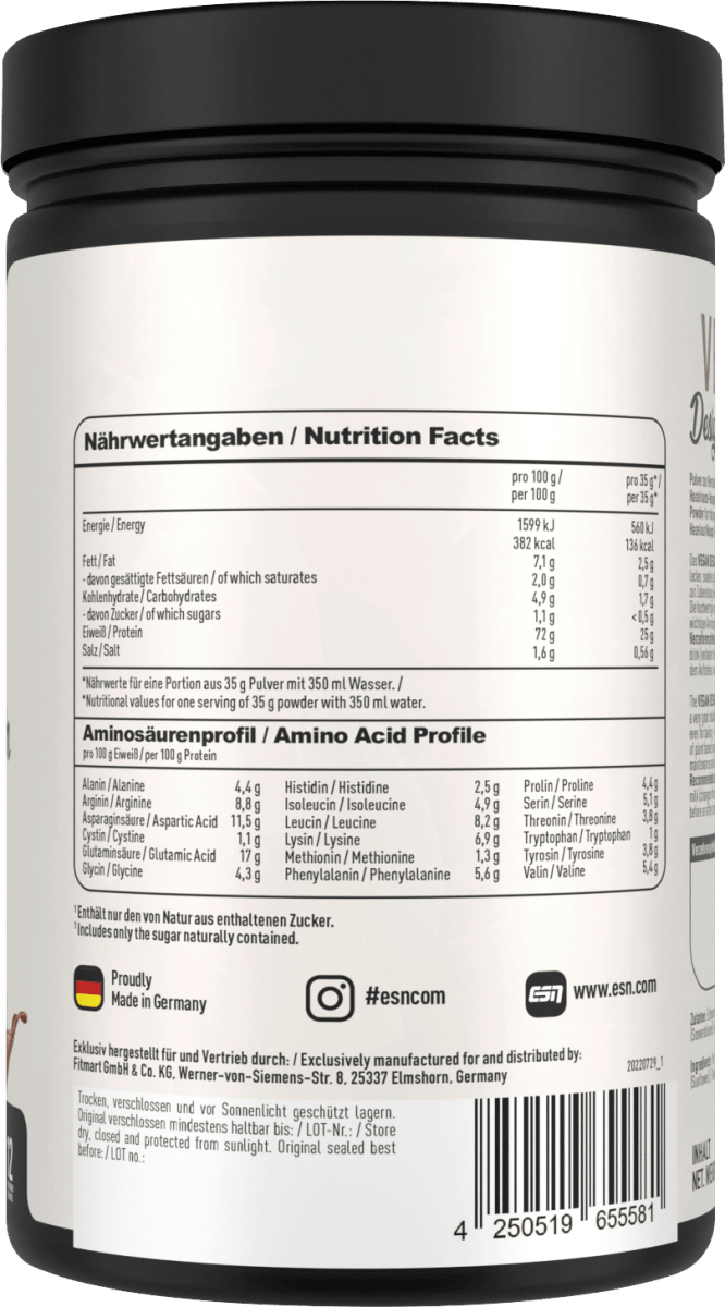 Proteinpulver Designer Protein, Hazelnut Nougat, vegan, 420 g