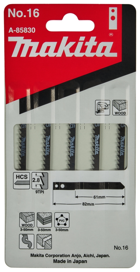 Makita Tilbehør A-85830 Stiksavklinge NO16 5 dele