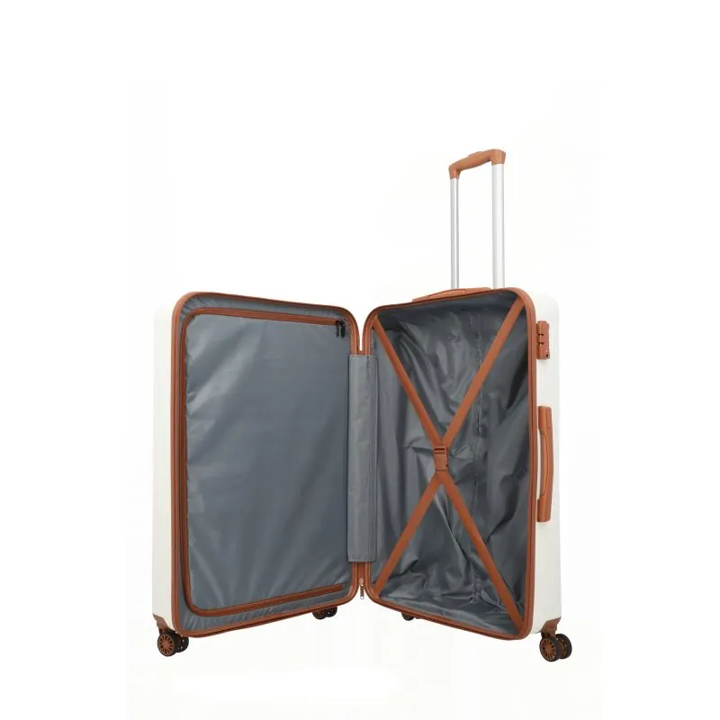 Travelite BALI Kofferset mit 4 Rollen Gr. L\/M\/S - Weiss\/Cognac