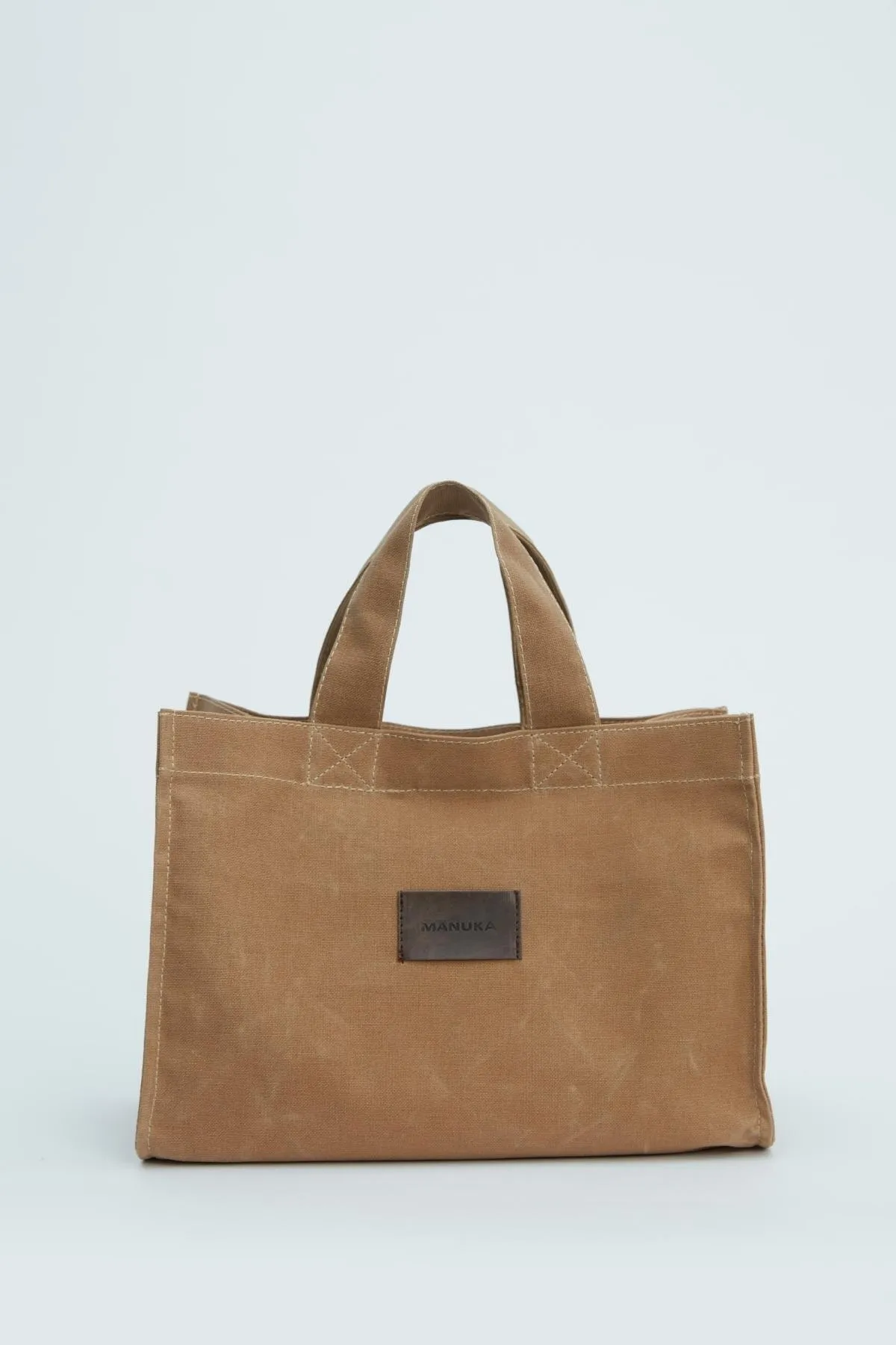 Manuka  Kleine Canvas-Tasche Camel mit Wascheffekt