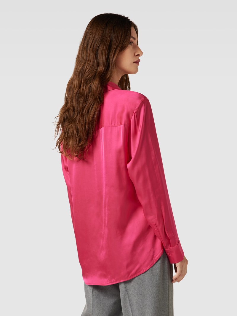 Hemdbluse aus reiner Viskose in pink