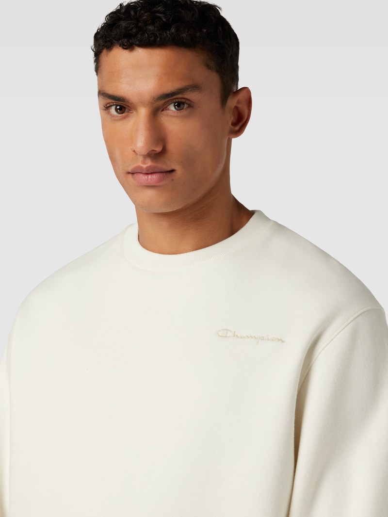 Sweatshirt mit Label-Details Modell 'Rochester' in offwhite